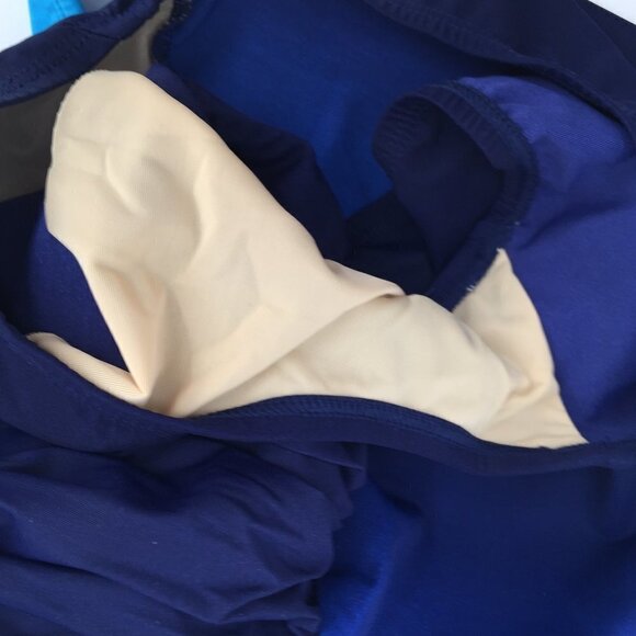 Lands End tank Tummy Control swimsuit ombre one-piece navy blue tank 10 - Picture 6 of 6